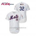 Camiseta Beisbol Hombre New York Mets Steven Matz 150th Aniversario Patch Autentico Flex Base Blanco