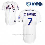 Camiseta Beisbol Hombre New York Mets Travis D'arnaud 7 Blanco Alterno Cool Base