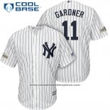 Camiseta Beisbol Hombre New York Yankees 2017 Postemporada Brett Gardner Blanco Cool Base