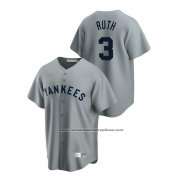 Camiseta Beisbol Hombre New York Yankees Babe Ruth Cooperstown Collection Road Gris