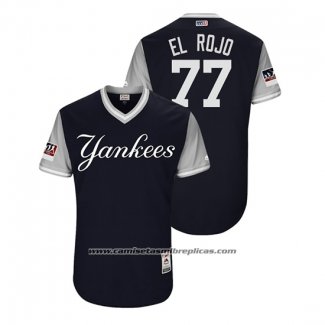 Camiseta Beisbol Hombre New York Yankees Clint Frazier 2018 LLWS Players Weekend El Rojo Azul