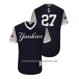 Camiseta Beisbol Hombre New York Yankees Giancarlo Stanton 2018 LLWS Players Weekend G Azul