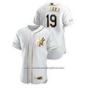 Camiseta Beisbol Hombre New York Yankees Masahiro Tanaka Golden Edition Autentico Blanco