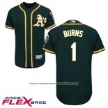 Camiseta Beisbol Hombre Oakland Athletics Billy Burns Verde Autentico Collection Flex Base Custom