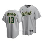 Camiseta Beisbol Hombre Oakland Athletics Luis Barrera Replica Road Gris