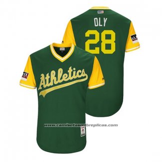 Camiseta Beisbol Hombre Oakland Athletics Matt Olson 2018 LLWS Players Weekend Oly Green