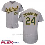 Camiseta Beisbol Hombre Oakland Athletics Rickey Henderson Gris Flex Base