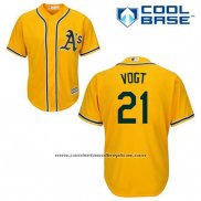 Camiseta Beisbol Hombre Oakland Athletics Stephen Vogt 21 Oro Alterno Cool Base