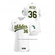 Camiseta Beisbol Hombre Oakland Athletics Yusmeiro Petit Autentico 2020 Primera Blanco