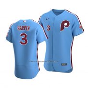 Camiseta Beisbol Hombre Philadelphia Phillies Bryce Harper Autentico Alterno 2020 Azul