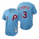 Camiseta Beisbol Hombre Philadelphia Phillies Bryce Harper Autentico Cooperstown Collection Azul
