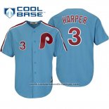Camiseta Beisbol Hombre Philadelphia Phillies Bryce Harper Cool Base Cooperstown Collezione Azul