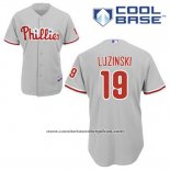 Camiseta Beisbol Hombre Philadelphia Phillies Greg Luzinski 19 Gris Cool Base