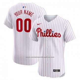 Camiseta Beisbol Hombre Philadelphia Phillies Primera Elite Personalizada Blanco