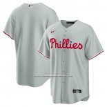 Camiseta Beisbol Hombre Philadelphia Phillies Road Replica Gris