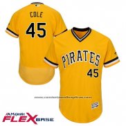 Camiseta Beisbol Hombre Pittsburgh Pirates Gerrit Cole Autentico Collection Oro Flex Base Jugador