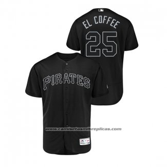 Camiseta Beisbol Hombre Pittsburgh Pirates Gregory Polanco 2019 Players Weekend Autentico Negro