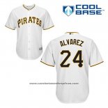 Camiseta Beisbol Hombre Pittsburgh Pirates Pedro Alvarez 24 Blanco Primera Cool Base