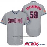 Camiseta Beisbol Hombre San Diego Padres 2017 Estrellas y Rayas Kevin Quackenbush Gris Flex Base