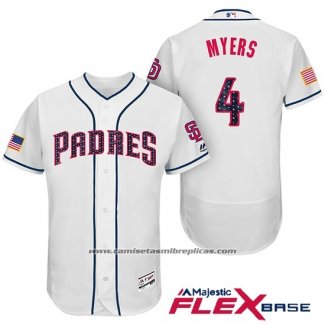 Camiseta Beisbol Hombre San Diego Padres 2017 Estrellas y Rayas Wil Myers Blanco Flex Base