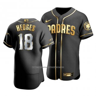 Camiseta Beisbol Hombre San Diego Padres Austin Hedges Golden Edition Autentico Negro