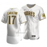 Camiseta Beisbol Hombre San Diego Padres Victor Caratini Autentico Primera Blanco