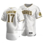 Camiseta Beisbol Hombre San Diego Padres Victor Caratini Autentico Primera Blanco