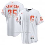 Camiseta Beisbol Hombre San Francisco Giants Brandon Crawford City Connect Replica Blanco