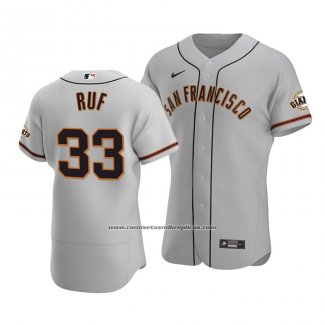 Camiseta Beisbol Hombre San Francisco Giants Darin Ruf Autentico Road Gris