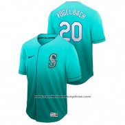 Camiseta Beisbol Hombre Seattle Mariners Daniel Vogelbach Fade Autentico Verde