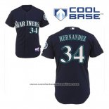Camiseta Beisbol Hombre Seattle Mariners Felix Hernandez 34 Azul Alterno Cool Base