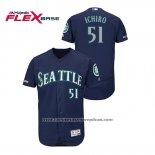 Camiseta Beisbol Hombre Seattle Mariners Ichiro Suzuki 150th Aniversario Patch Autentico Flex Base Azul