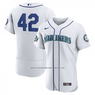 Camiseta Beisbol Hombre Seattle Mariners Jackie Robinson Autentico Blanco