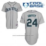 Camiseta Beisbol Hombre Seattle Mariners Ken Griffey 24 Gris Cool Base
