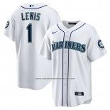 Camiseta Beisbol Hombre Seattle Mariners Kyle Lewis Replica Blanco