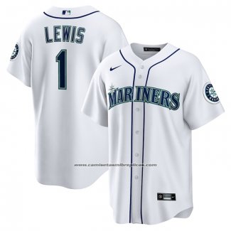 Camiseta Beisbol Hombre Seattle Mariners Kyle Lewis Replica Blanco