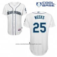 Camiseta Beisbol Hombre Seattle Mariners Rickie Weeks 25 Blanco Primera Cool Base