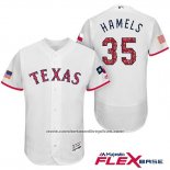 Camiseta Beisbol Hombre Texas Rangers 2017 Estrellas y Rayas Cole Hamels Blanco Flex Base