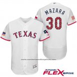 Camiseta Beisbol Hombre Texas Rangers 2017 Estrellas y Rayas Nomar Mazara Blanco Flex Base