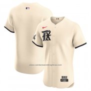 Camiseta Beisbol Hombre Texas Rangers City Connect Elite Crema