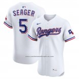 Camiseta Beisbol Hombre Texas Rangers Corey Seager Primera Elite Blanco