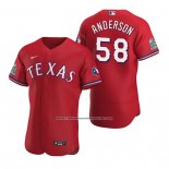 Camiseta Beisbol Hombre Texas Rangers Drew Anderson Autentico Alterno Rojo