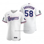 Camiseta Beisbol Hombre Texas Rangers Drew Anderson Autentico Primera Blanco