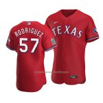 Camiseta Beisbol Hombre Texas Rangers Joely Rodriguez Autentico Alterno Rojo