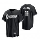 Camiseta Beisbol Hombre Texas Rangers Ronald Guzman Replica 2021 Negro