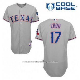 Camiseta Beisbol Hombre Texas Rangers Shin Soo Choo 17 Gris Cool Base