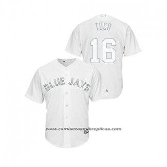 Camiseta Beisbol Hombre Toronto Blue Jays Freddy Galvis 2019 Players Weekend Replica Blanco