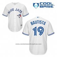 Camiseta Beisbol Hombre Toronto Blue Jays Jose Bautista 19 Blanco Primera Cool Base