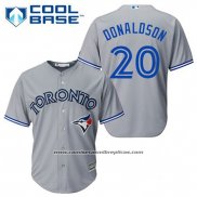 Camiseta Beisbol Hombre Toronto Blue Jays Josh Donaldson 20 Gris Cool Base