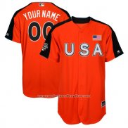 Camiseta Beisbol Hombre USA 2017 All Star Personalizada Naranja